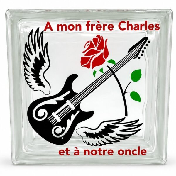 Brique en verre personnalisée hommage musical