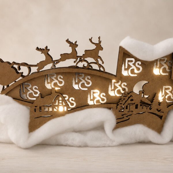 Traîneau de Noël lumineux en bois