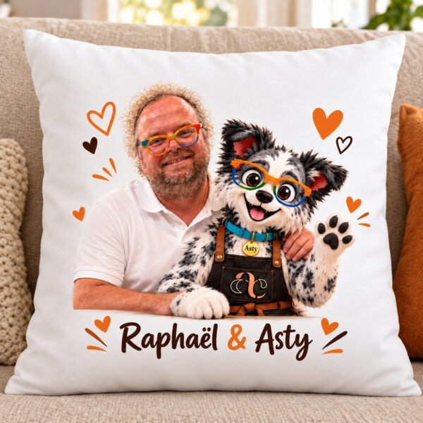 Coussin photo personnalisé – 35 × 35 cm